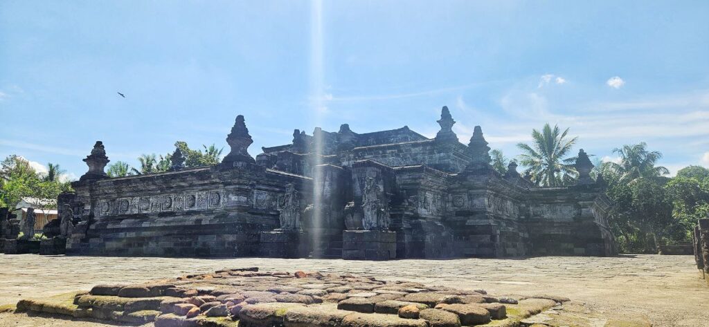 Bale Agung stone platform at Candi Penataran in Blitar used for royal meetings during the Majapahit Kingdom