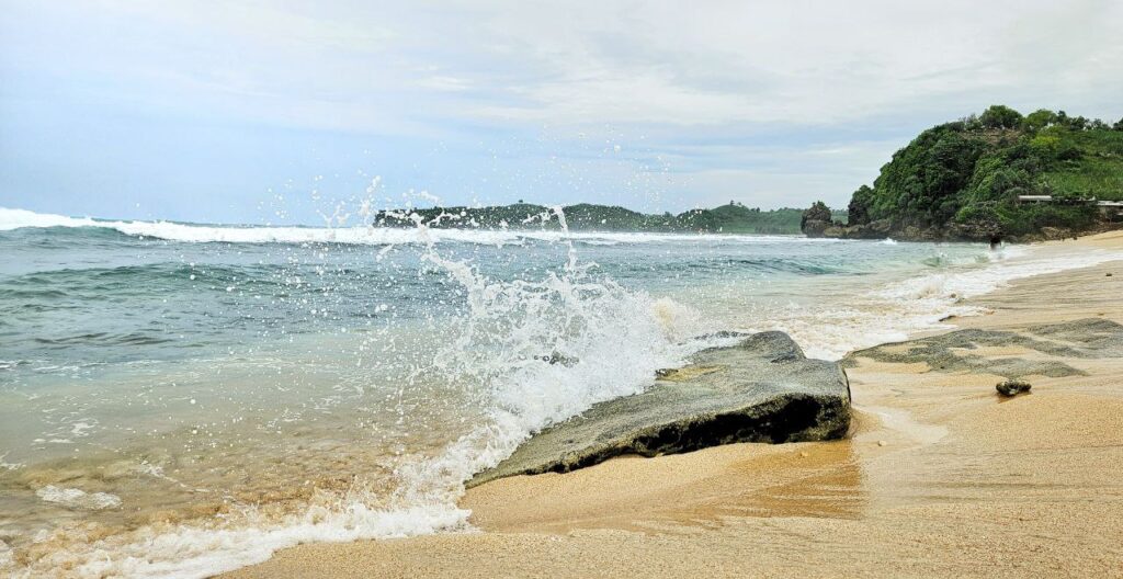 Secluded beach view at Pantai Pasir Putih Blitar