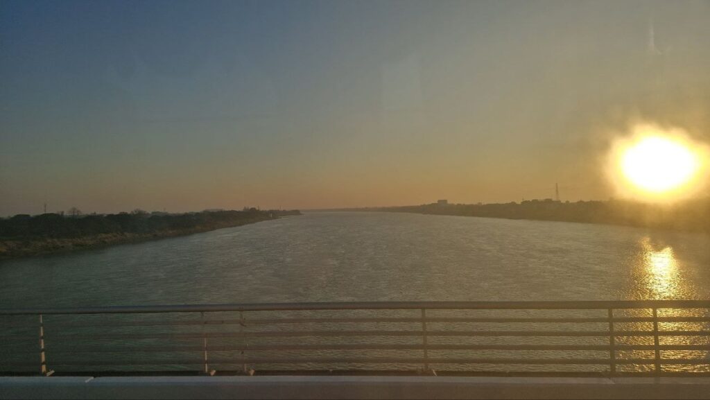 Friendship Bridge crossing between Thailand and Laos by international bus