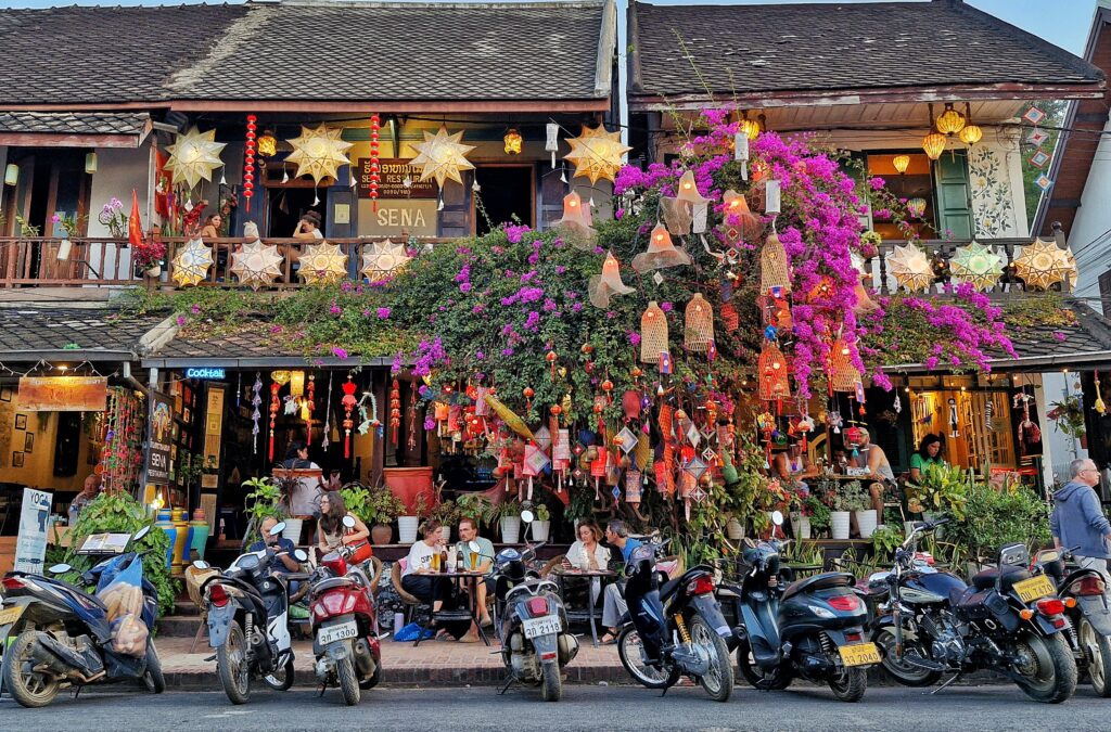 Luang Prabang old town with French colonial architecture UNESCO World Heritage Site in Laos