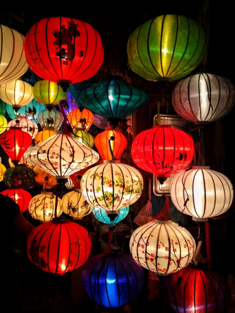 Traditional lanterns hanging in Hoi An Old Town
