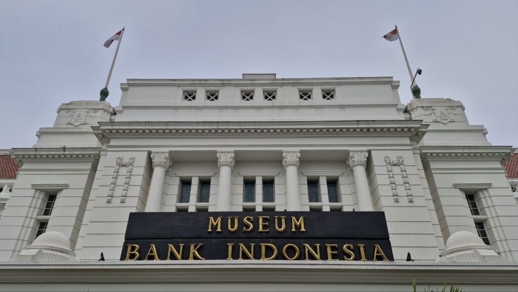 Exterior view of Museum Bank Indonesia in Jakarta Old Town with colonial architecture